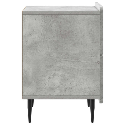 Nattduksbord med låda 2 pcs Betonggrå 43 x 34,5 x 49,5 cm