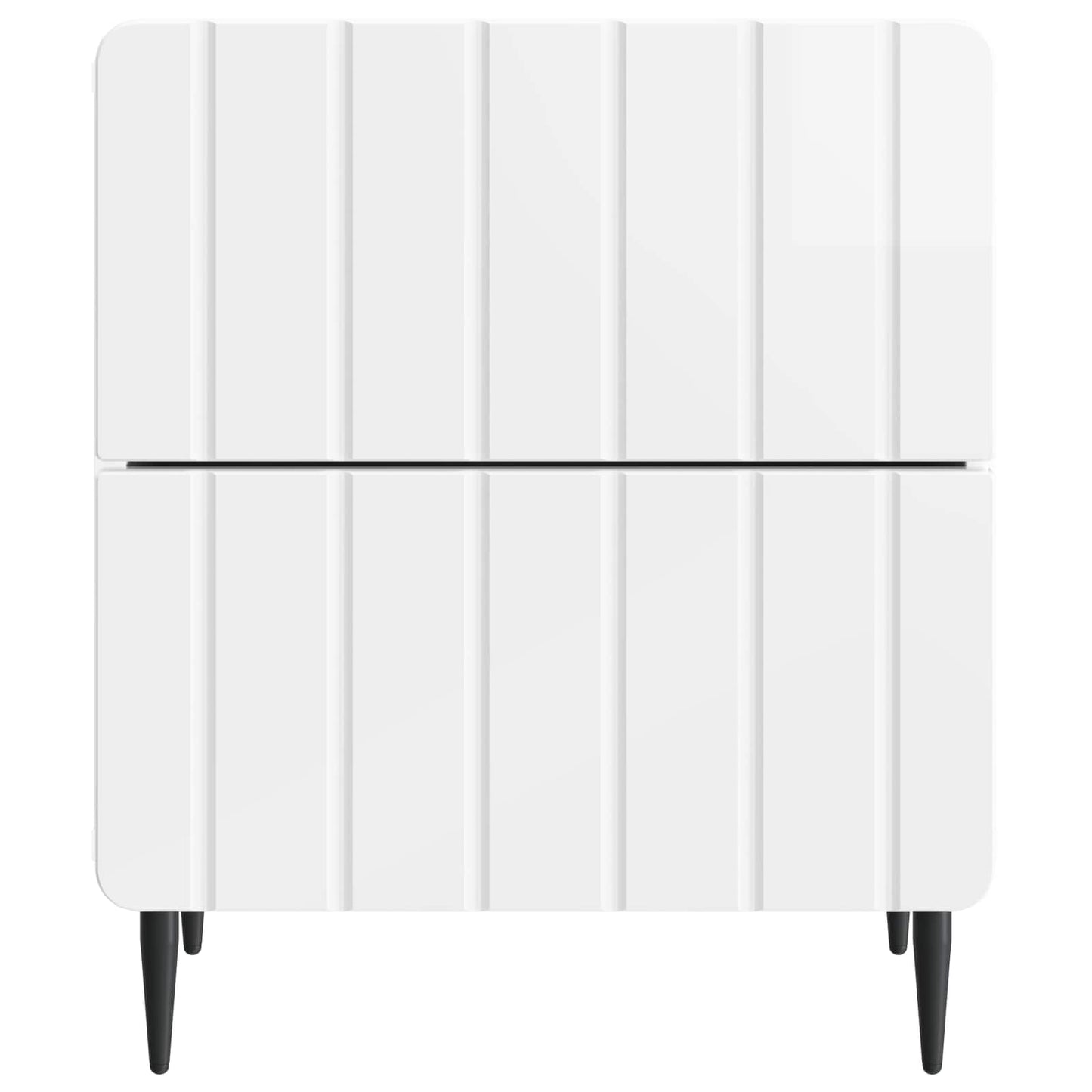 Nattduksbord med låda 2 pcs Vit högglans 43 x 34,5 x 49,5 cm