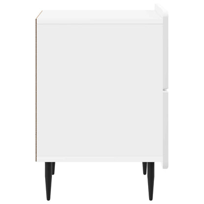 Nattduksbord med låda 2 pcs Vit högglans 43 x 34,5 x 49,5 cm