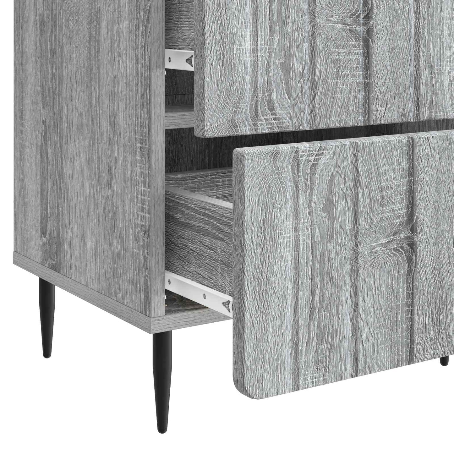 Nattduksbord med låda 2 pcs Grå sonoma-ek 43 x 34,5 x 49,5 cm