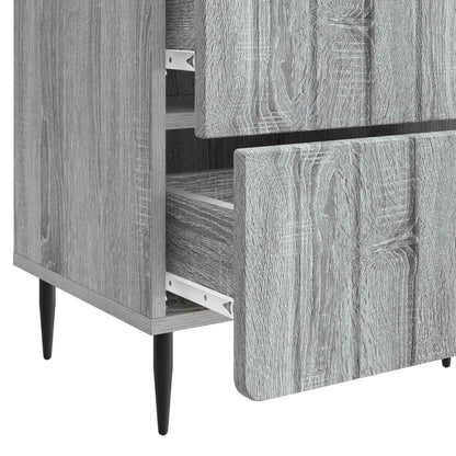 Nattduksbord med låda 2 pcs Grå sonoma-ek 43 x 34,5 x 49,5 cm