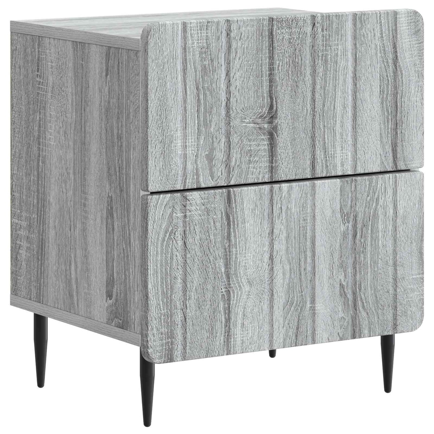 Nattduksbord med låda 2 pcs Grå sonoma-ek 43 x 34,5 x 49,5 cm