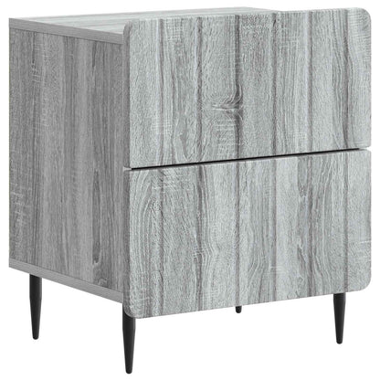 Nattduksbord med låda 2 pcs Grå sonoma-ek 43 x 34,5 x 49,5 cm