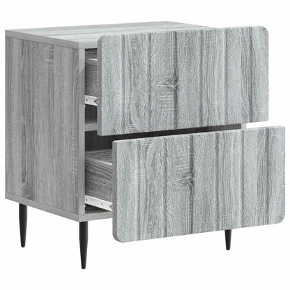 Nattduksbord med låda 2 pcs Grå sonoma-ek 43 x 34,5 x 49,5 cm
