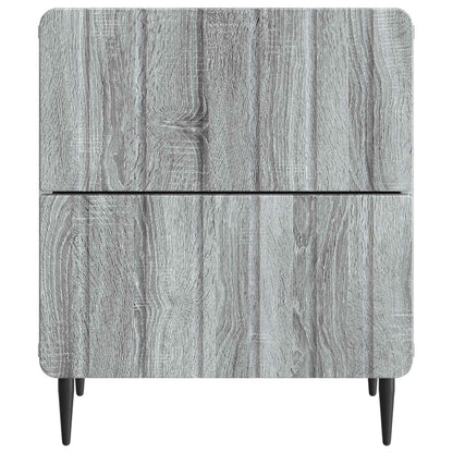 Nattduksbord med låda 2 pcs Grå sonoma-ek 43 x 34,5 x 49,5 cm