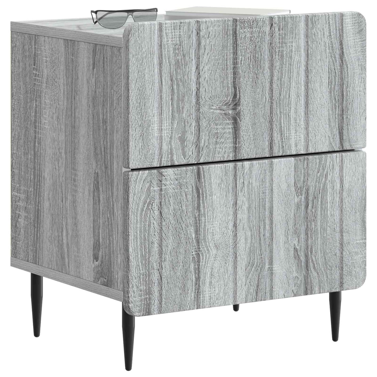 Nattduksbord med låda 2 pcs Grå sonoma-ek 43 x 34,5 x 49,5 cm