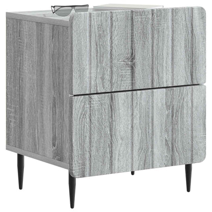 Nattduksbord med låda 2 pcs Grå sonoma-ek 43 x 34,5 x 49,5 cm