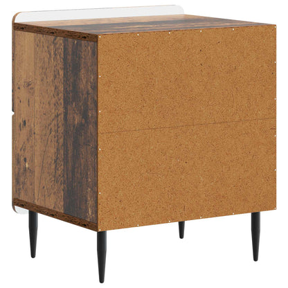 Nattduksbord med låda 2 pcs Gammalt trä 43 x 34,5 x 49,5 cm
