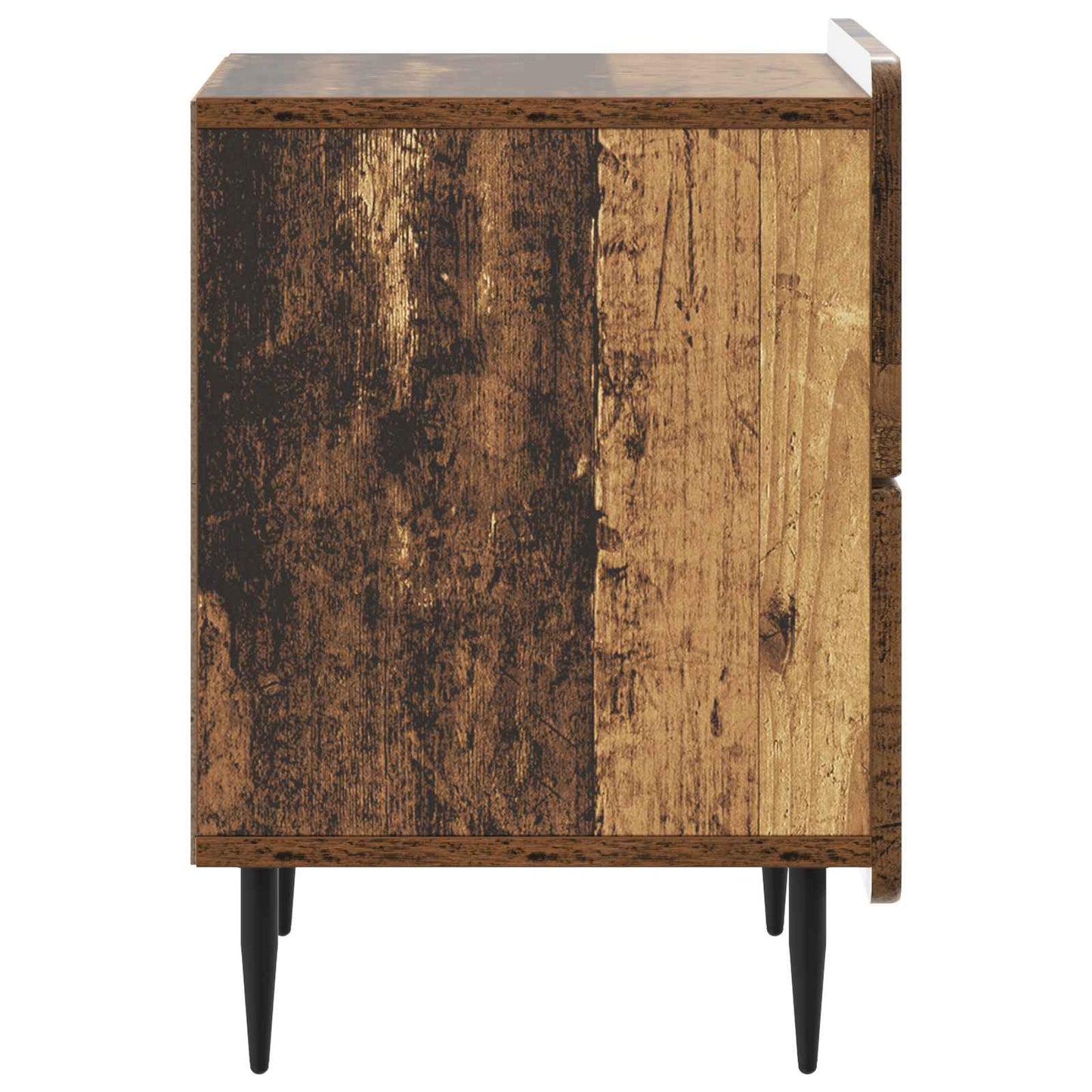 Nattduksbord med låda 2 pcs Gammalt trä 43 x 34,5 x 49,5 cm