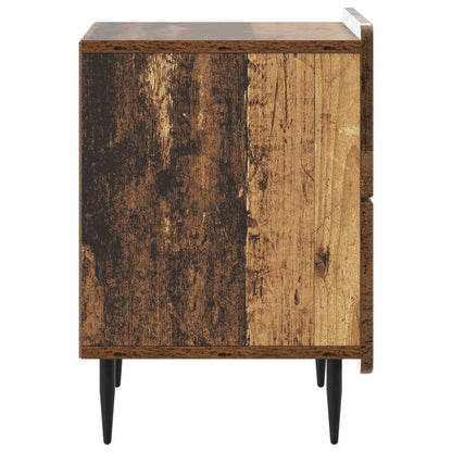 Nattduksbord med låda 2 pcs Gammalt trä 43 x 34,5 x 49,5 cm