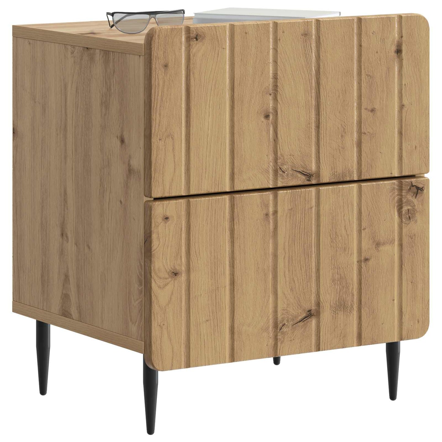 Nattduksbord med låda 2 pcs Artisan-ek 43 x 34,5 x 49,5 cm