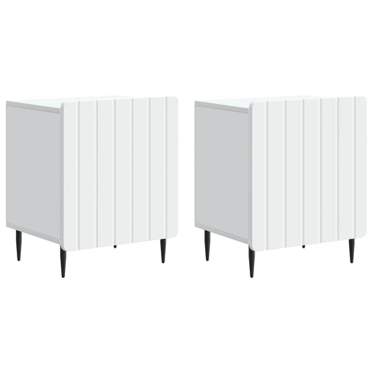 Nattduksbord 2 pcs Vit 43 x 34,5 x 52 cm Konstruerat trä