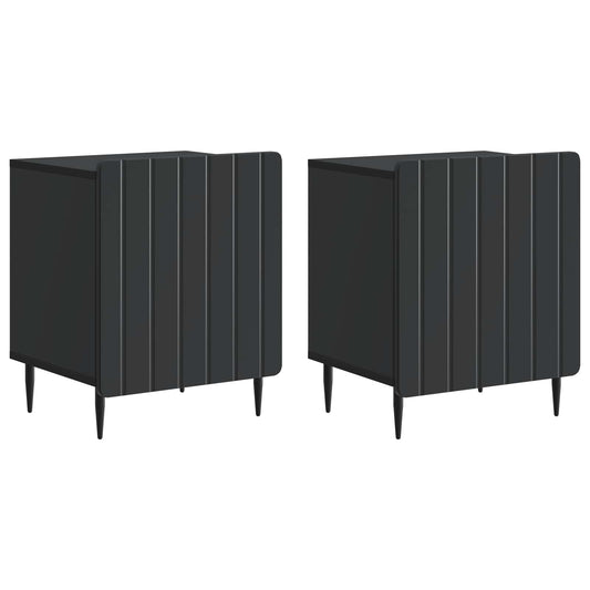 Nattduksbord 2 pcs Svart 43 x 34,5 x 52 cm Konstruerat trä