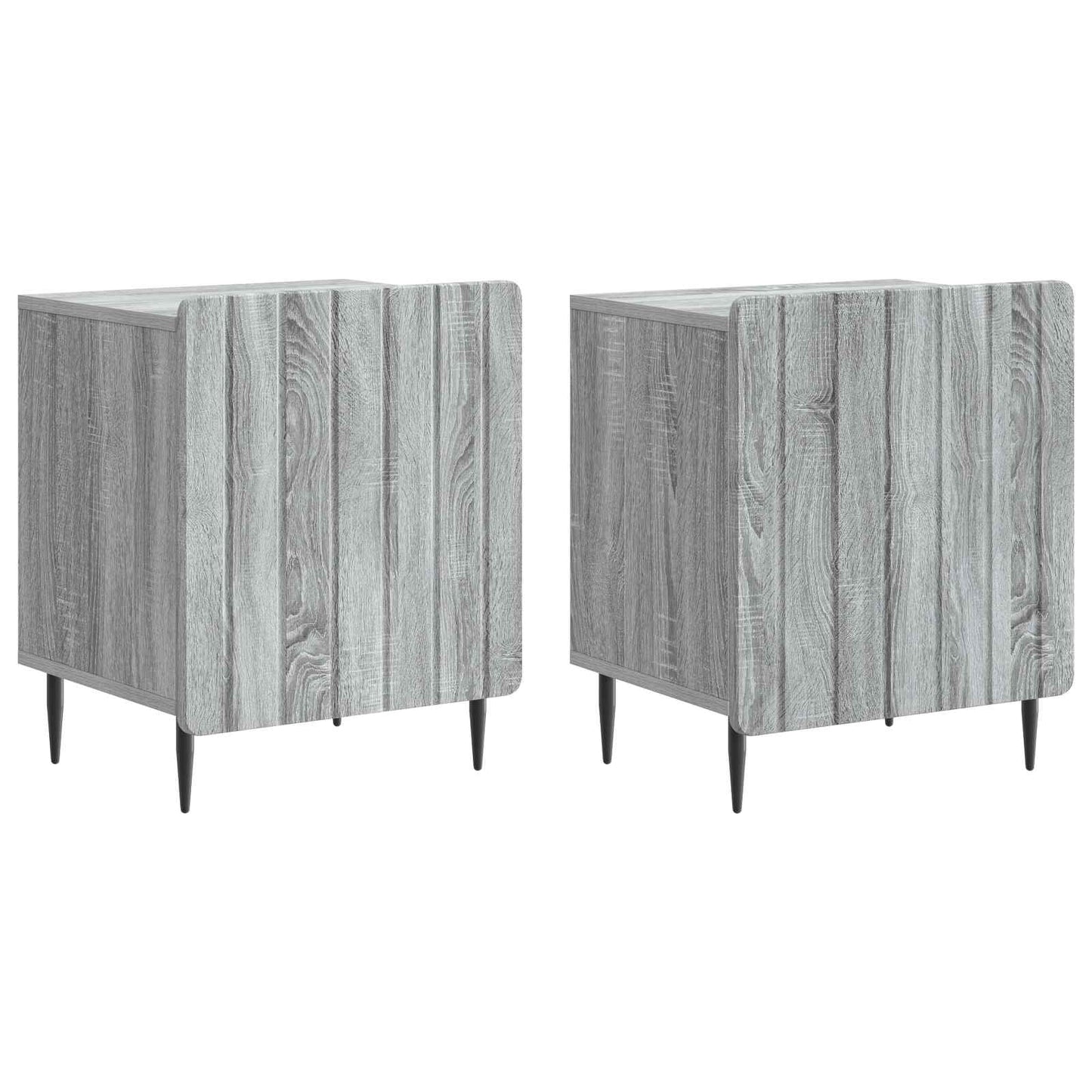 Nattduksbord 2 pcs Grå sonoma-ek 43 x 34,5 x 52 cm