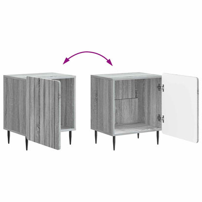 Nattduksbord 2 pcs Grå sonoma-ek 43 x 34,5 x 52 cm