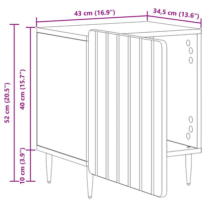 Nattduksbord 2 pcs Grå sonoma-ek 43 x 34,5 x 52 cm