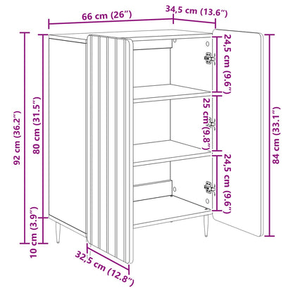 Sideboard Svart 66 x 34,5 x 92 cm Konstruerat trä