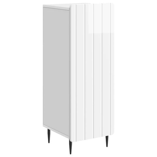 Sideboard Vit högglans 34,5 x 33 x 92 cm Konstruerat trä