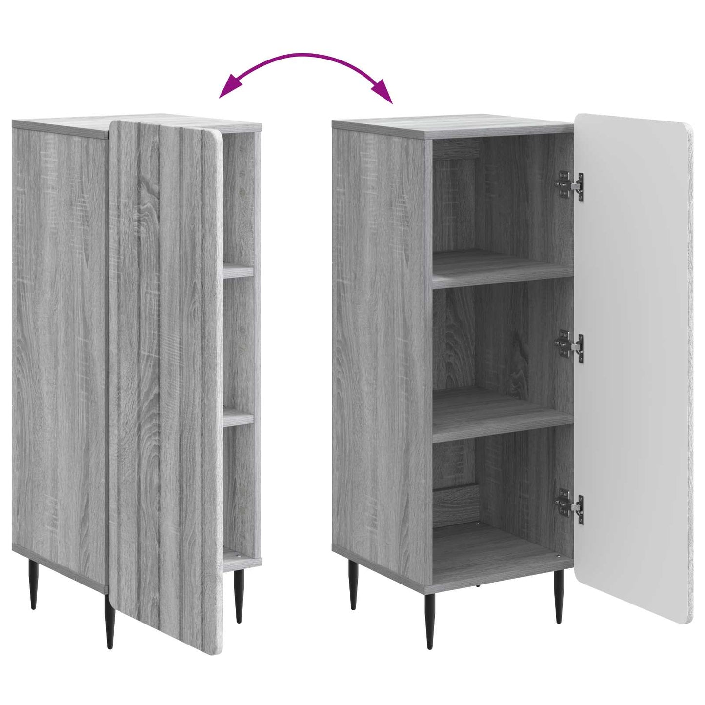 Sideboard Grå sonoma-ek 34,5 x 33 x 92 cm Konstruerat trä