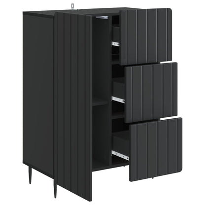 Sideboard med låda Svart 66 x 34,5 x 91,5 cm Konstruerat trä