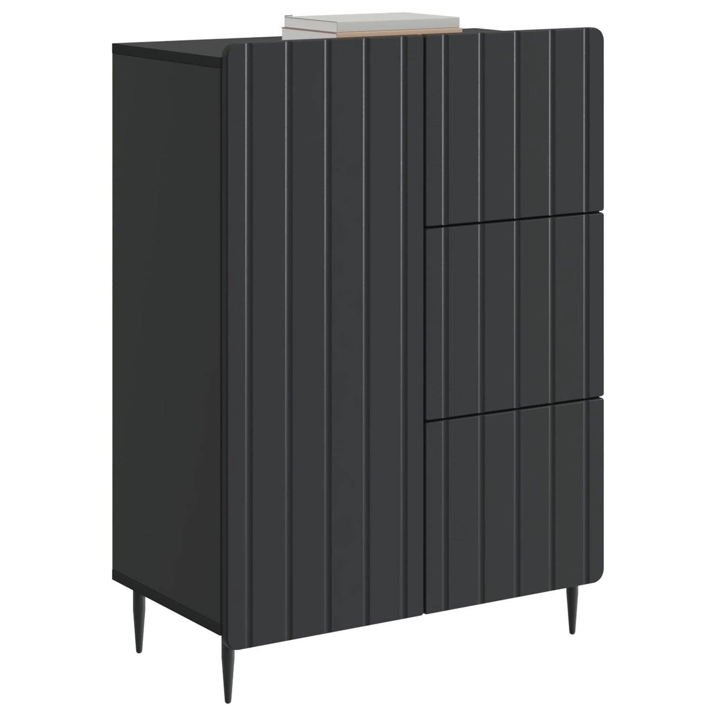 Sideboard med låda Svart 66 x 34,5 x 91,5 cm Konstruerat trä