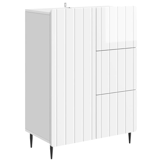 Sideboard Vit högglans 66 x 34,5 x 91,5 cm Konstruerat trä