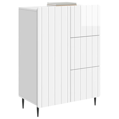 Sideboard Vit högglans 66 x 34,5 x 91,5 cm Konstruerat trä