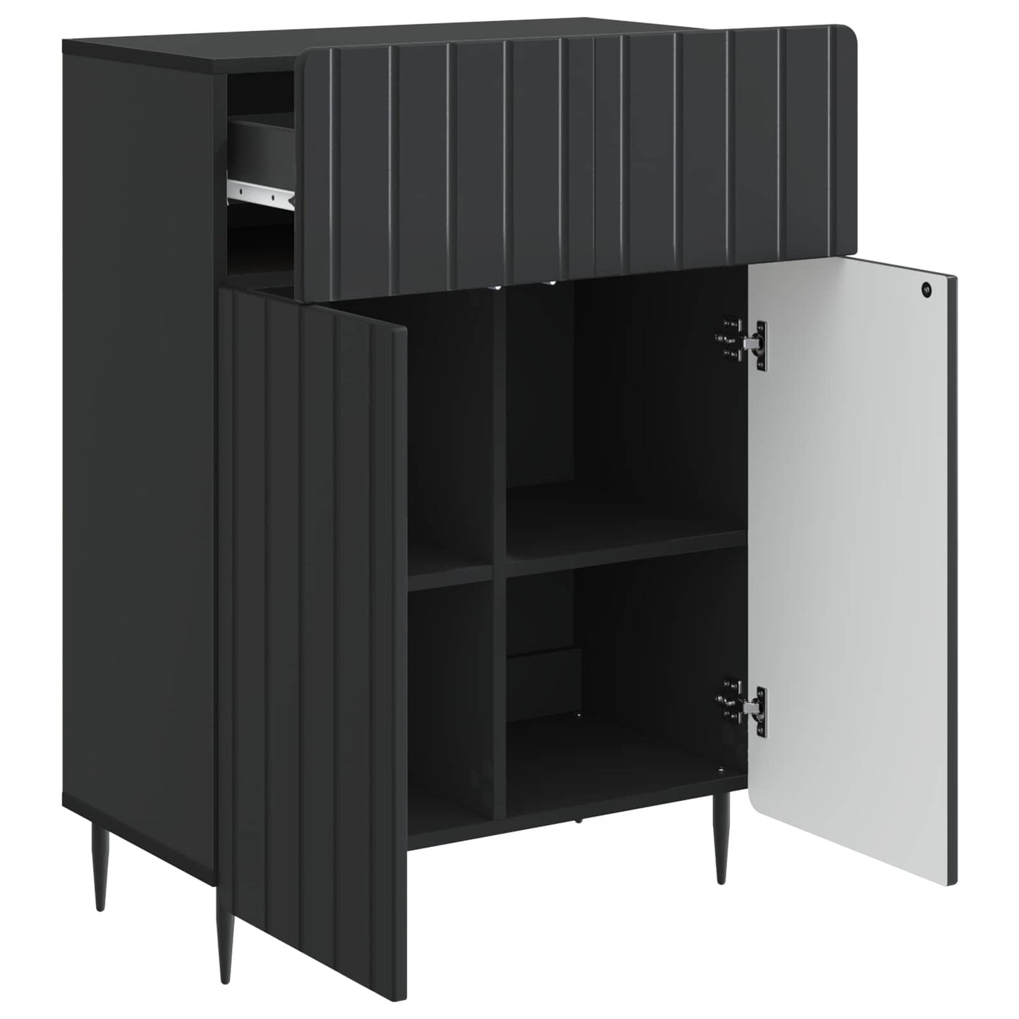 Sideboard med låda Svart 66 x 34,5 x 92 cm Konstruerat trä