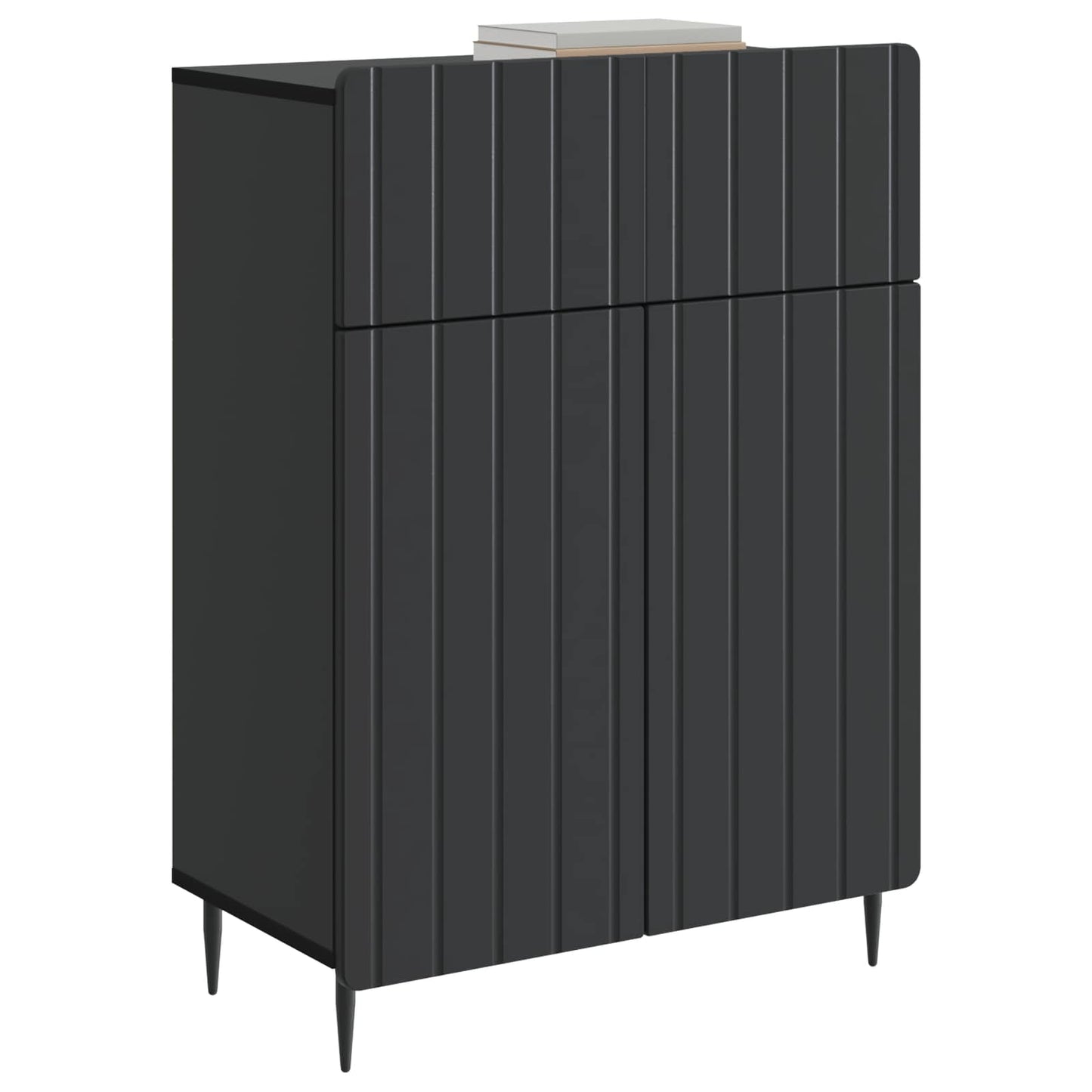 Sideboard med låda Svart 66 x 34,5 x 92 cm Konstruerat trä