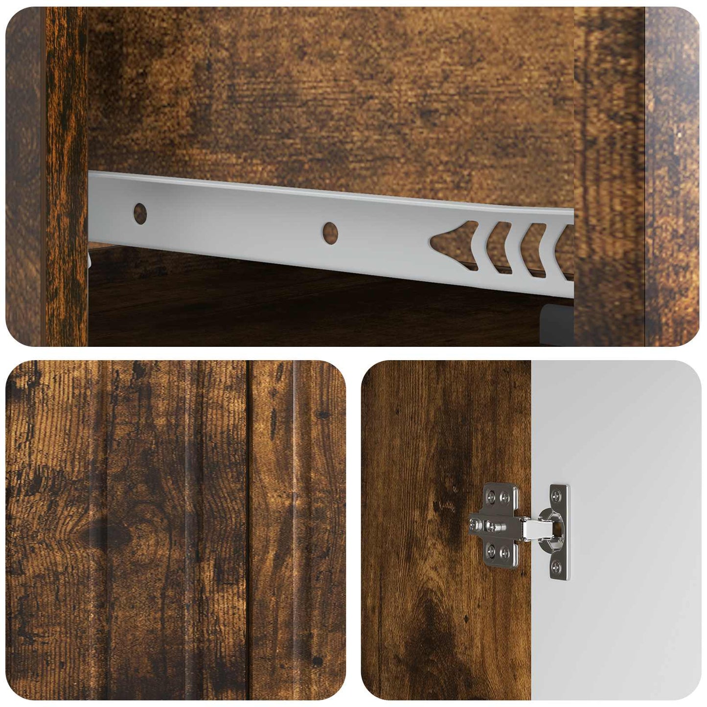 Sideboard med låda Rökt ek 66 x 34,5 x 92 cm Konstruerat trä