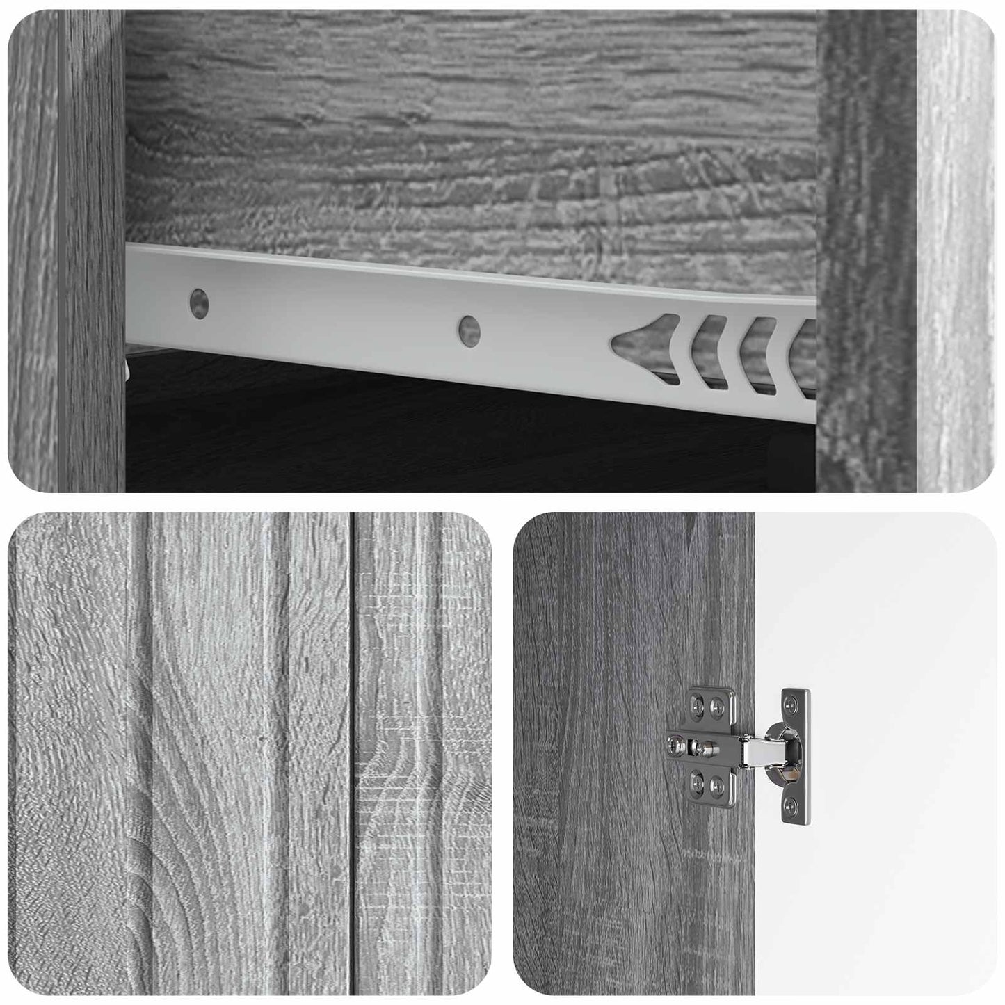 Sideboard Grå sonoma-ek 66 x 34,5 x 92 cm Konstruerat trä