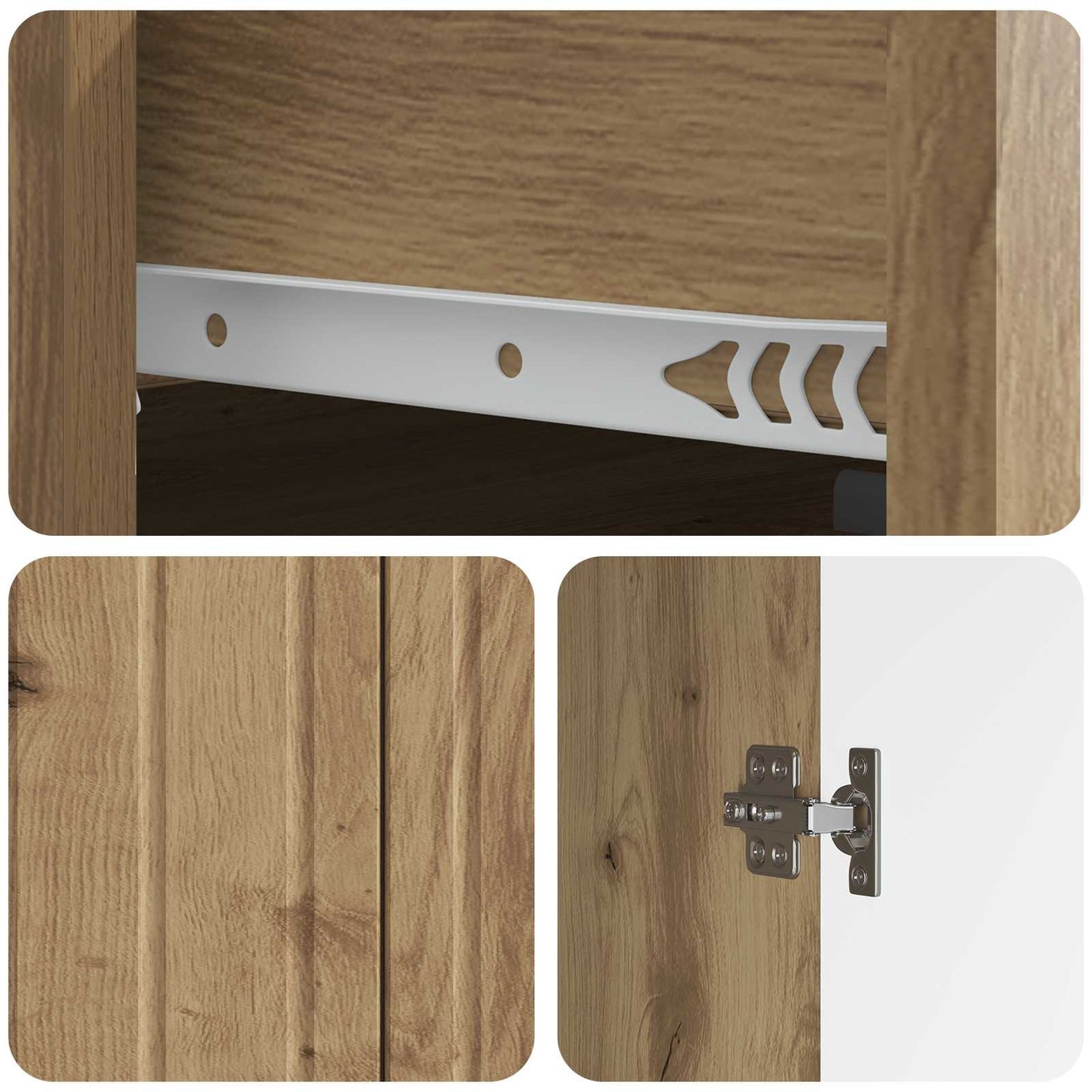 Sideboard med låda Artisan-ek 66 x 34,5 x 92 cm Konstruerat trä