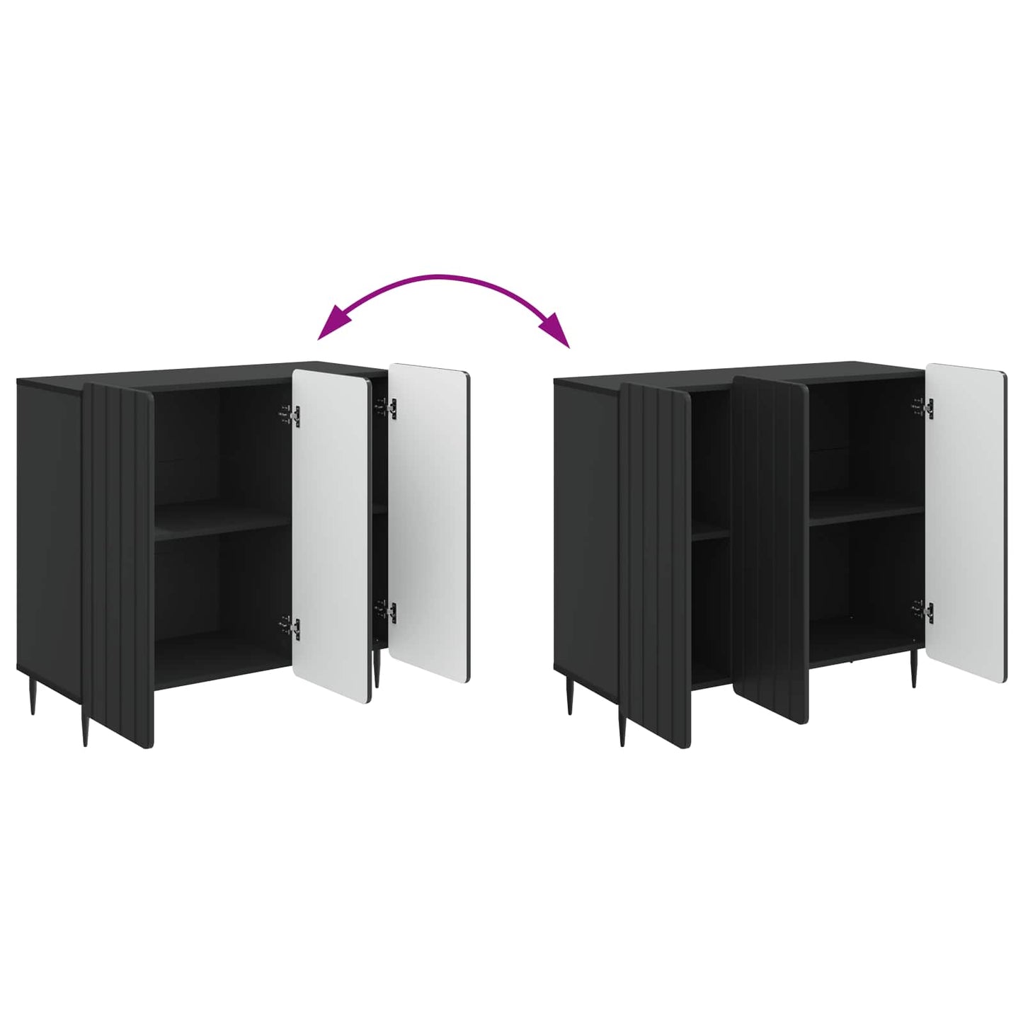 Sideboard Svart 89 x 34,5 x 82 cm Konstruerat trä