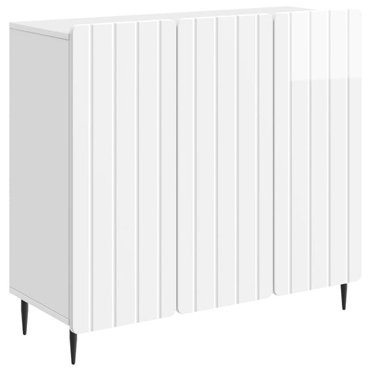 Sideboard Vit högglans 89 x 34,5 x 82 cm Konstruerat trä