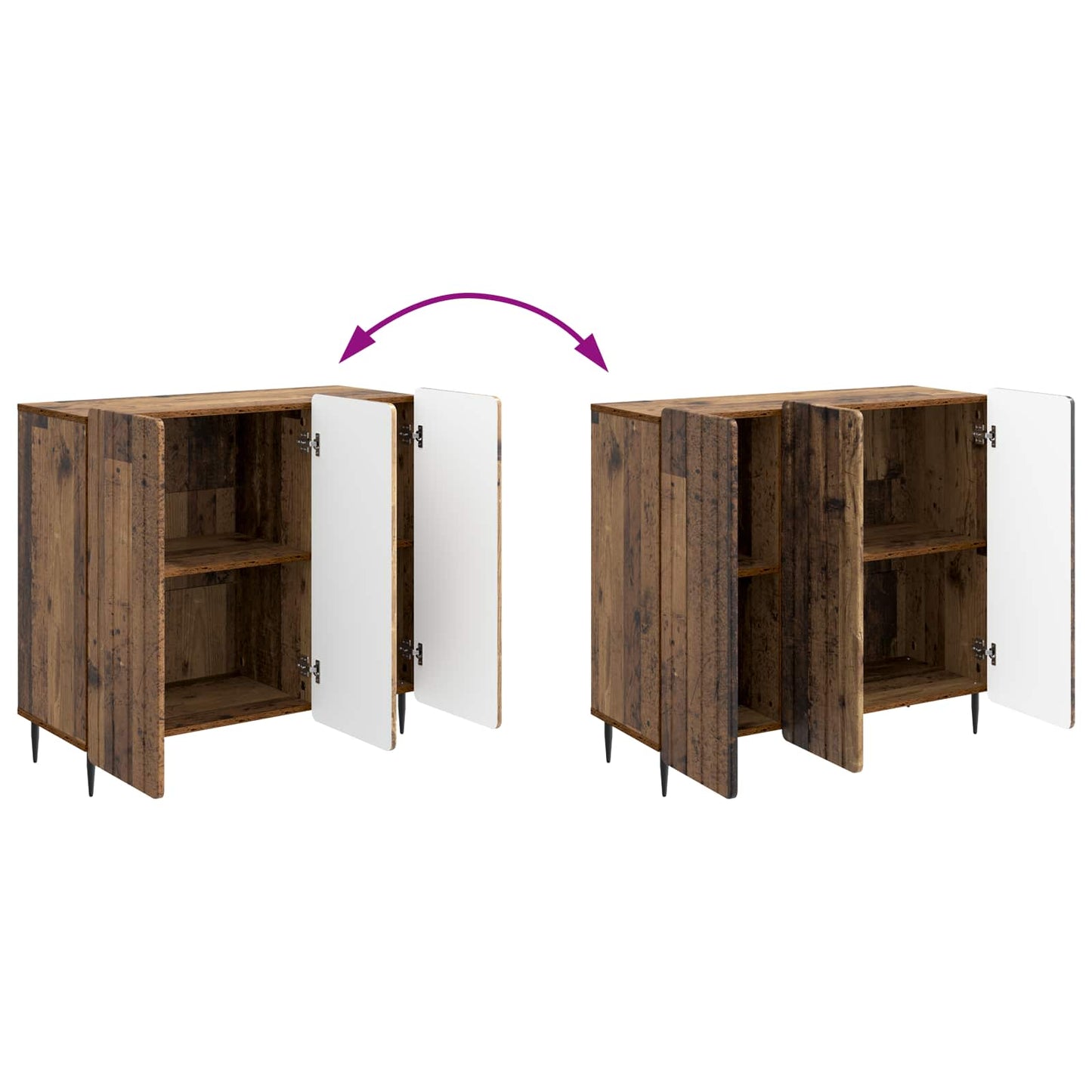 Sideboard Gammalt trä 89 x 34,5 x 82 cm Konstruerat trä