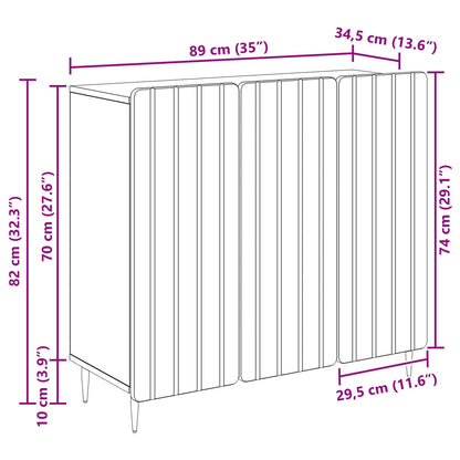 Sideboard Gammalt trä 89 x 34,5 x 82 cm Konstruerat trä