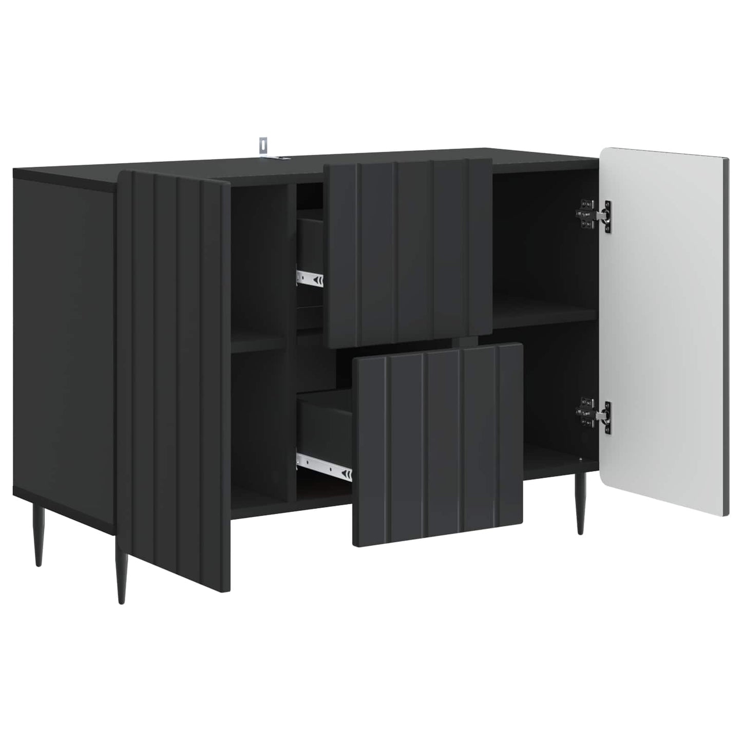 Sideboard med låda Svart 89 x 34,5 x 62 cm Konstruerat trä