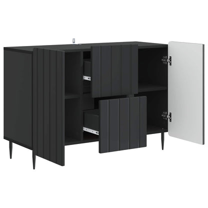 Sideboard med låda Svart 89 x 34,5 x 62 cm Konstruerat trä