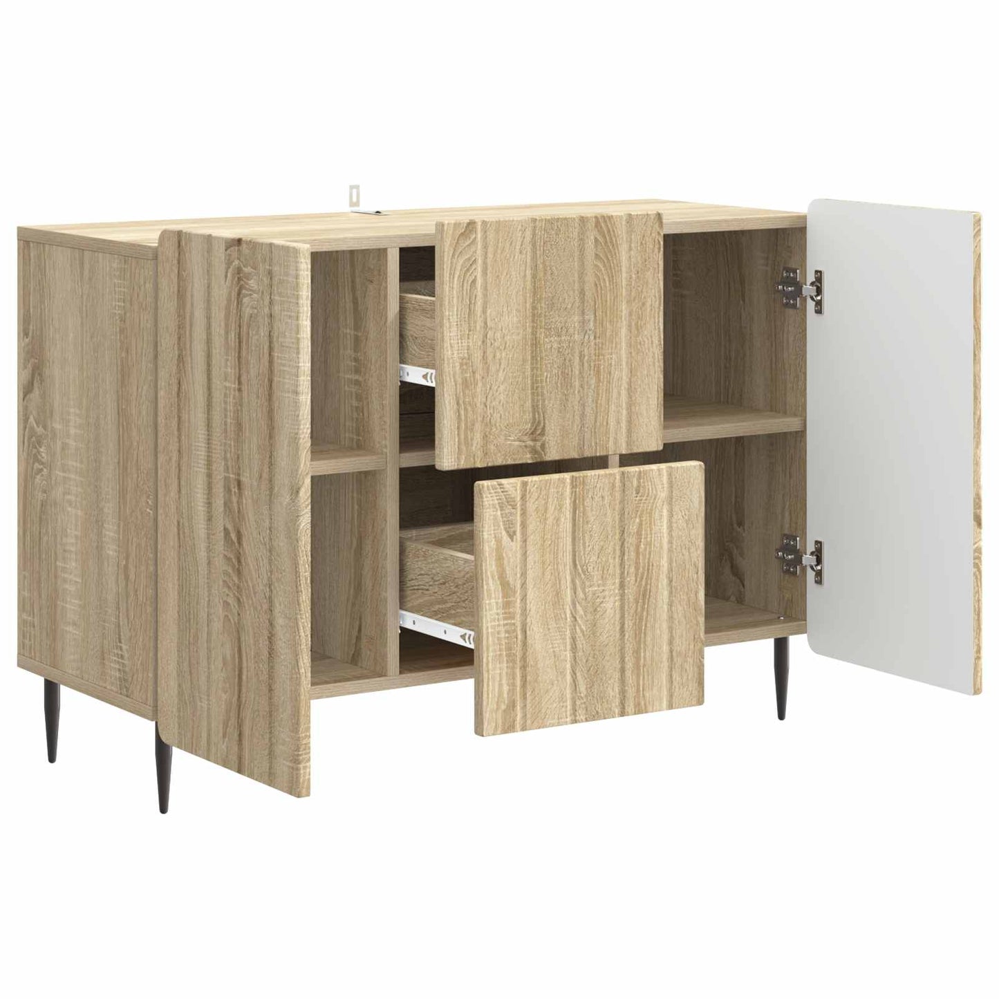 Sideboard med låda Sonoma-ek 89 x 34,5 x 62 cm Konstruerat trä