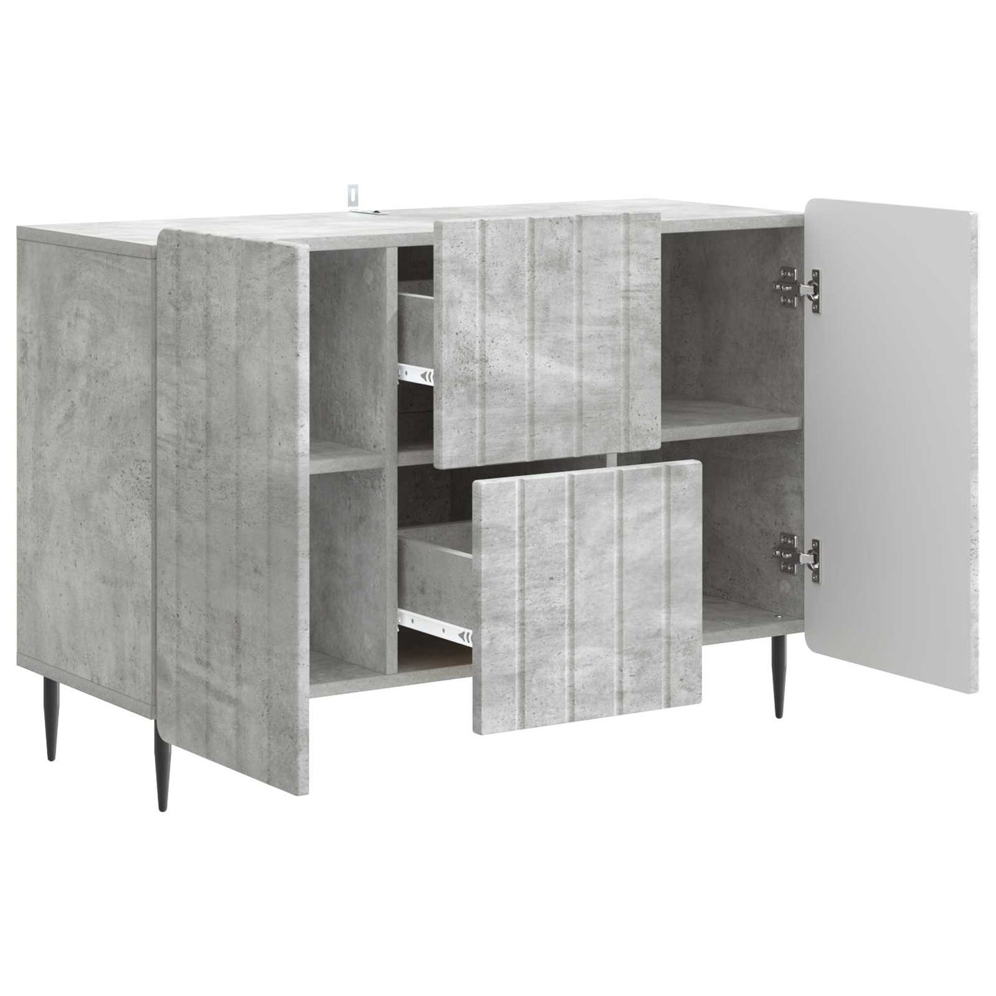 Sideboard med låda Betonggrå 89 x 34,5 x 62 cm Konstruerat trä