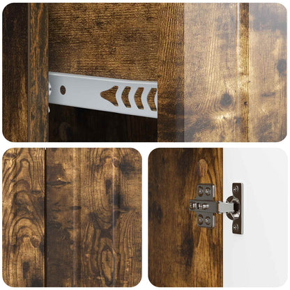 Sideboard med låda Rökt ek 89 x 34,5 x 62 cm Konstruerat trä