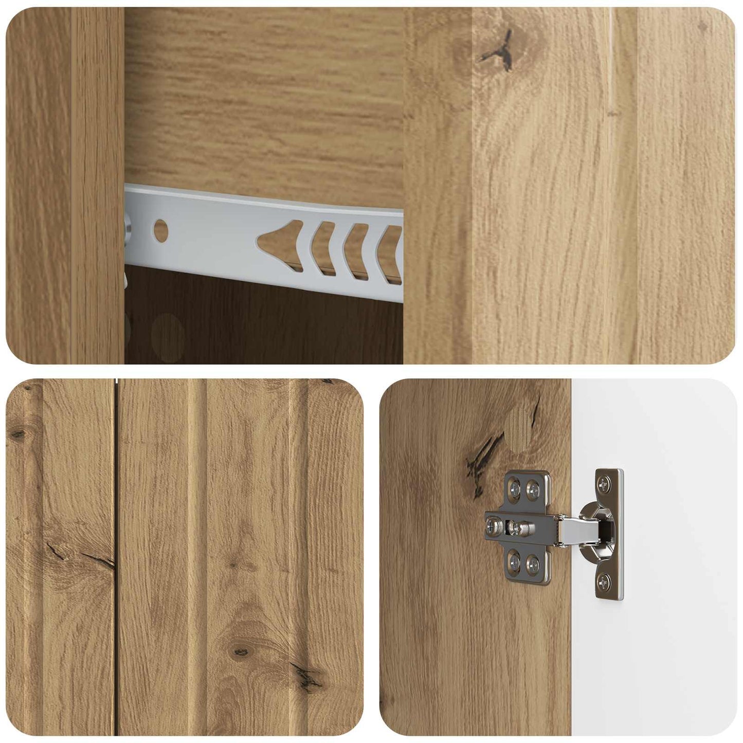 Sideboard med låda Artisan-ek 89 x 34,5 x 62 cm Konstruerat trä