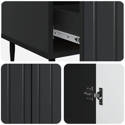 Sideboard med låda Svart 66 x 34,5 x 97 cm Konstruerat trä