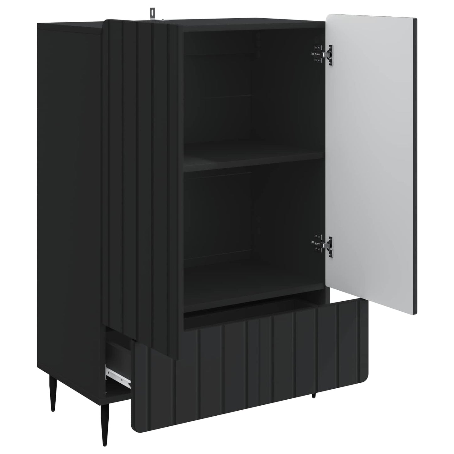 Sideboard med låda Svart 66 x 34,5 x 97 cm Konstruerat trä