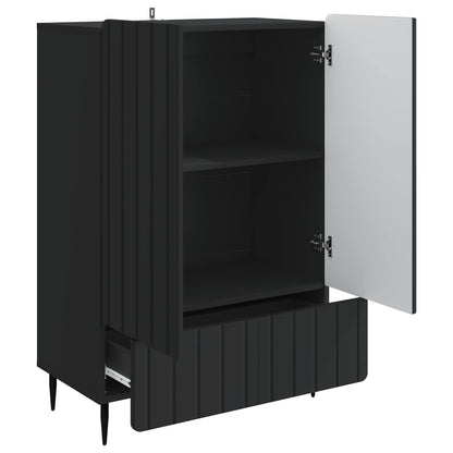 Sideboard med låda Svart 66 x 34,5 x 97 cm Konstruerat trä
