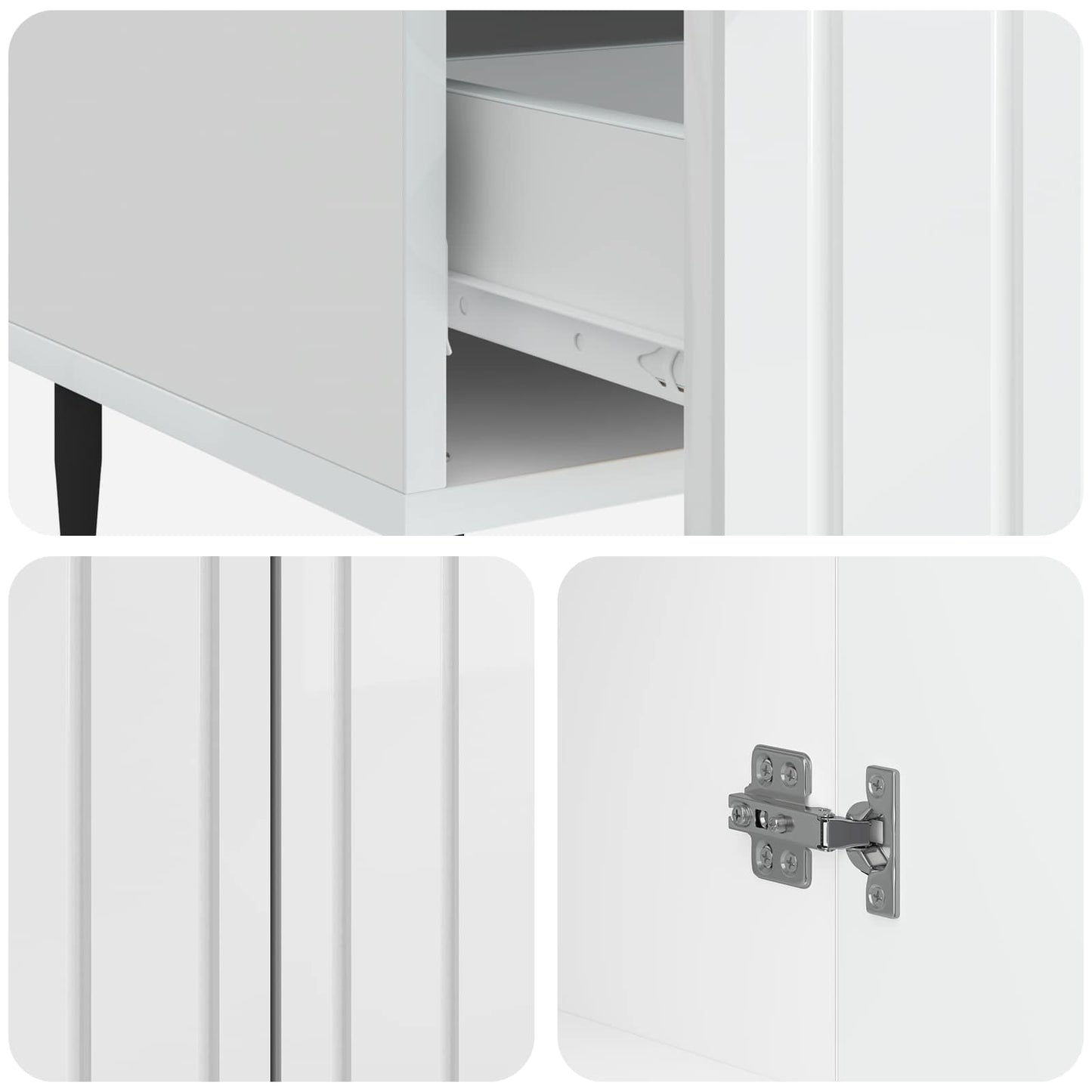 Sideboard Vit högglans 66 x 34,5 x 97 cm Konstruerat trä