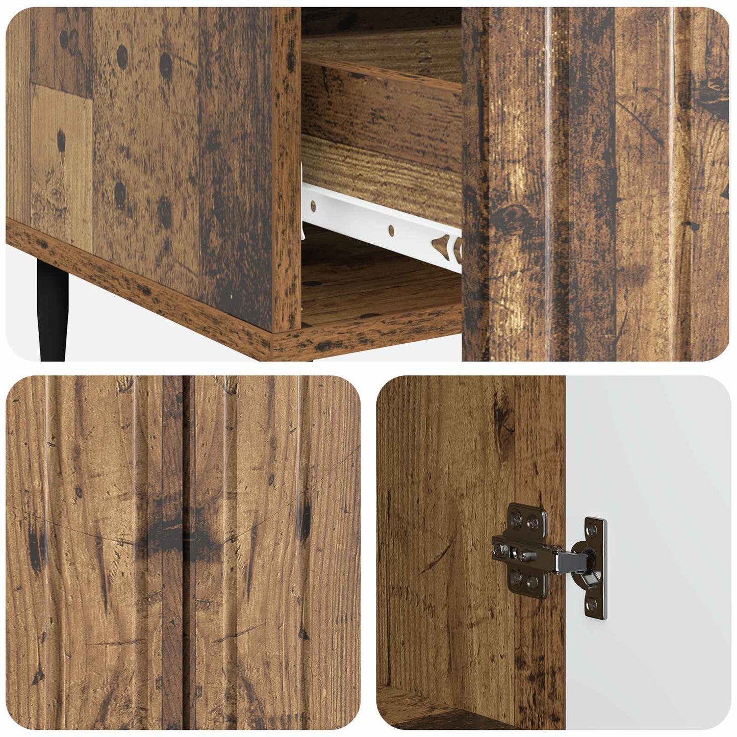 Sideboard Gammalt trä 66 x 34,5 x 97 cm Konstruerat trä
