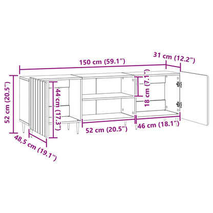 TV-skåp Svart 150 x 31 x 52 cm Konstruerat trä