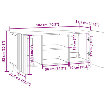 TV-skåp Vit högglans 102 x 34,5 x 52 cm Konstruerat trä