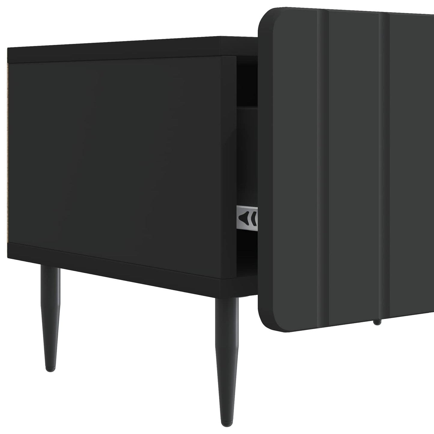 TV-skåp med låda Svart 147 x 34,5 x 32 cm Konstruerat trä